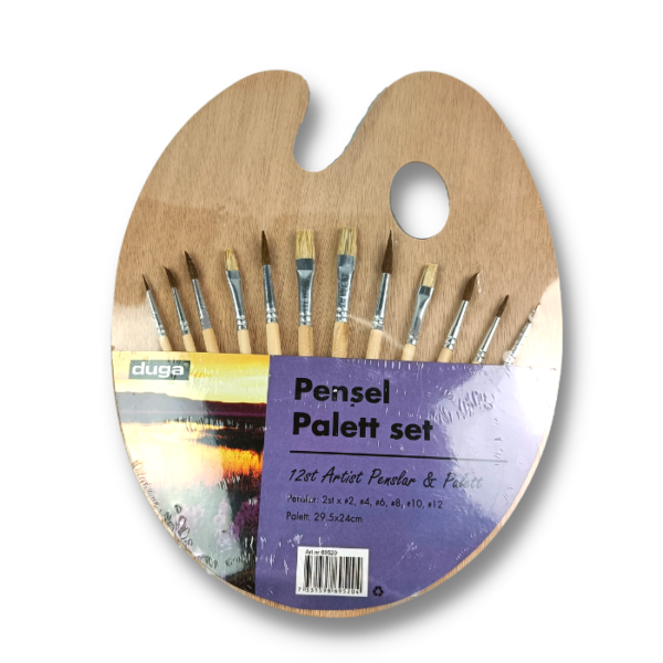 Penselsæt med palet - 12 stk - Image 2